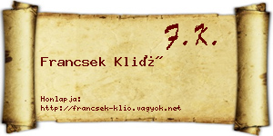 Francsek Klió névjegykártya